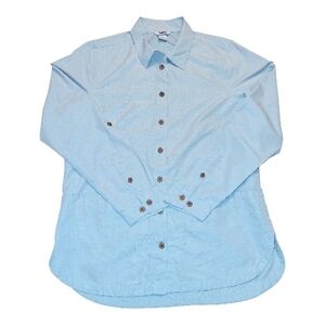 Duluth Trading Co Light Blue Heirloom Garden Shirt Women's M Button Down Shirt